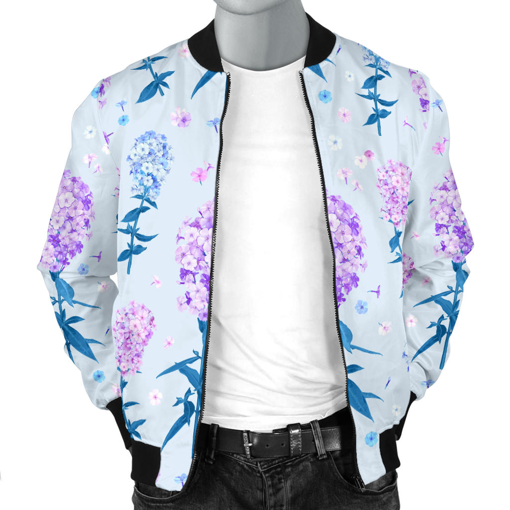 Lilac Pattern Print Design LI05 Men Bomber Jacket