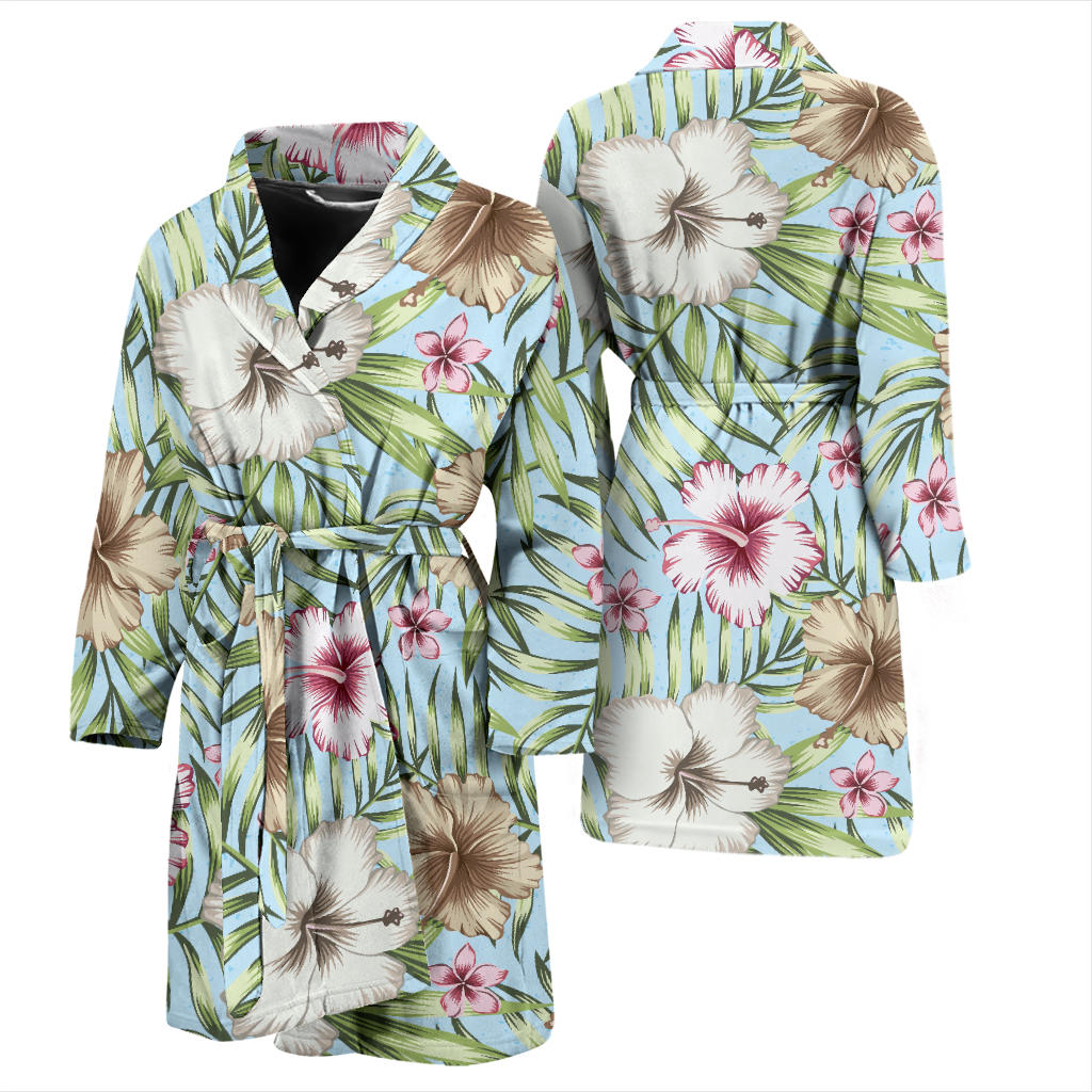 Tropical Flower Pattern Print Design TF05 Men Bathrobe