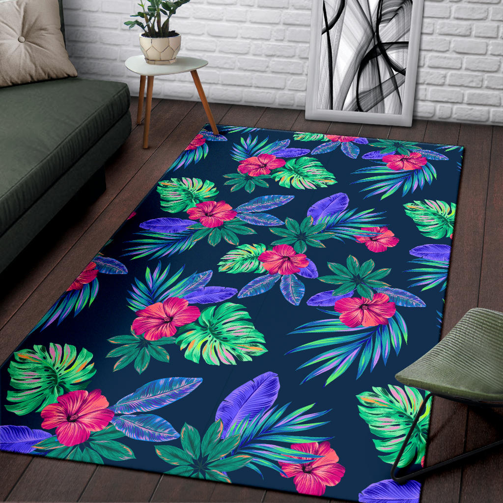 Tropical Flower Pattern Print Design TF09 Area Rugs