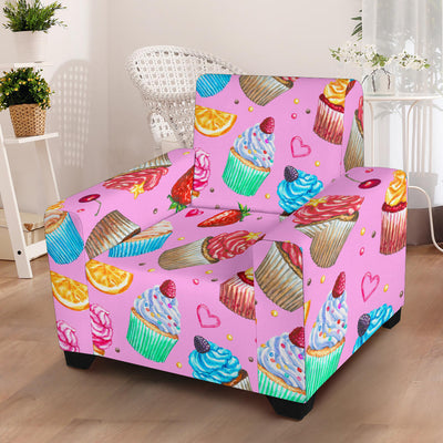 Cupcake Pattern Print Design CP05 Armchair Slipcover