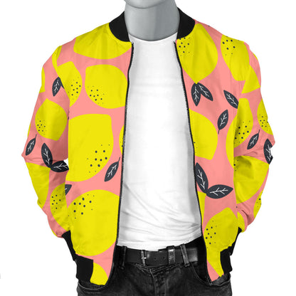 Lemon Pattern Print Design LM03 Men Bomber Jacket