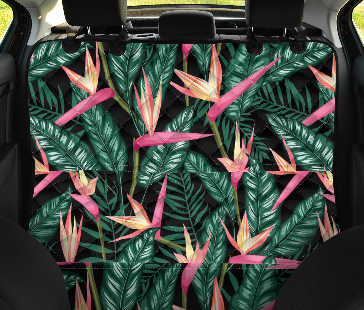 Bird Of Paradise Pattern Print Design BOP03 Rear Dog  Seat Cover
