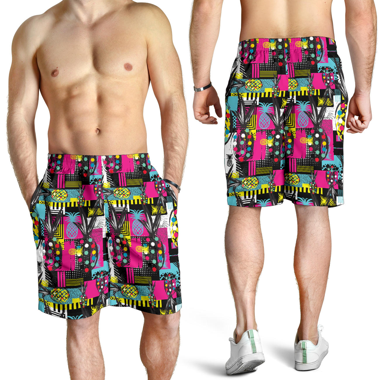 Pop Art Pineapple Pattern Print Design A02 Mens Shorts