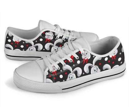 Rabbit Pattern Print Design RB012 White Bottom Low Top Shoes