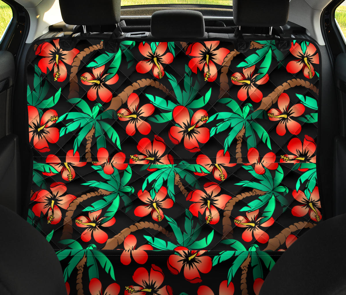 Hawaiian Themed Pattern Print Design H022 Rear Dog  Seat Cover