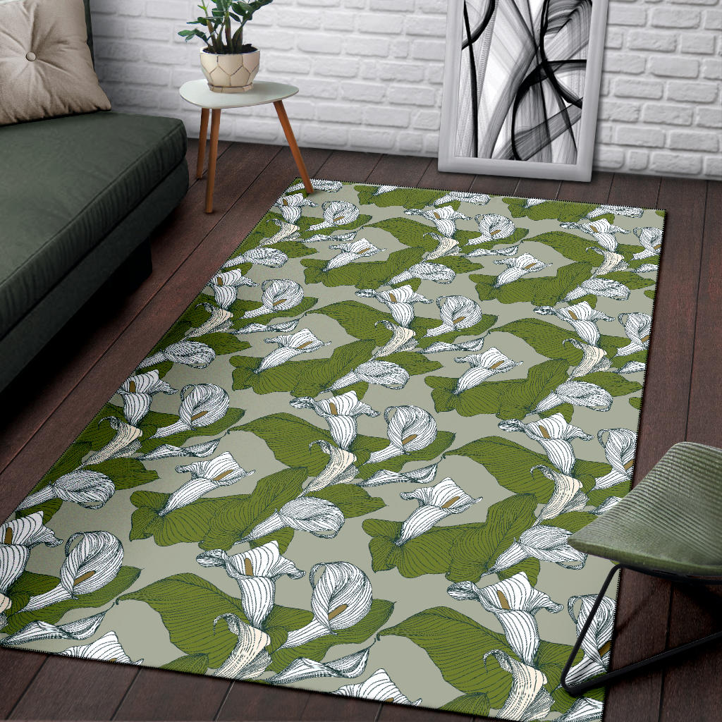 Lily Pattern Print Design LY08 Area Rugs