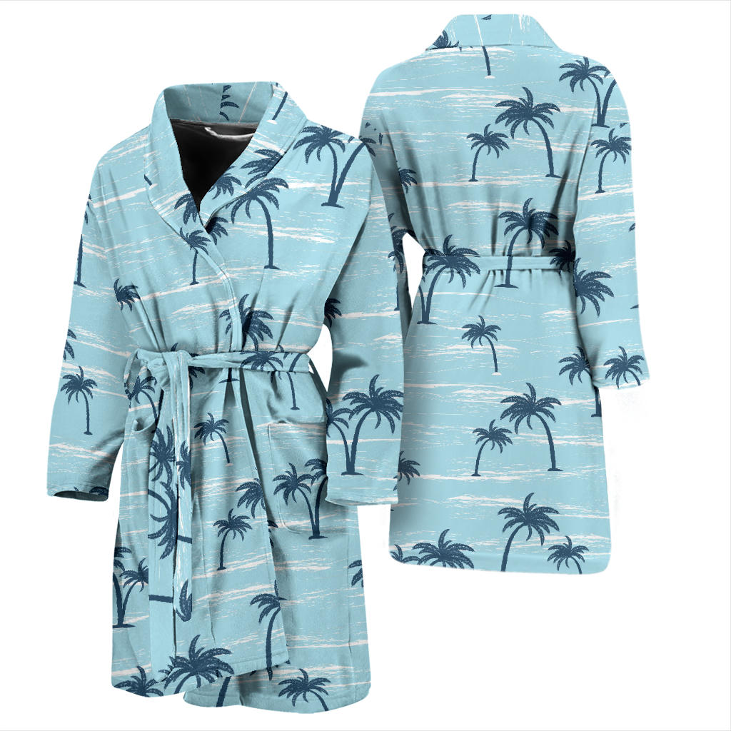Palm Tree Pattern Print Design PT04 Men Bathrobe
