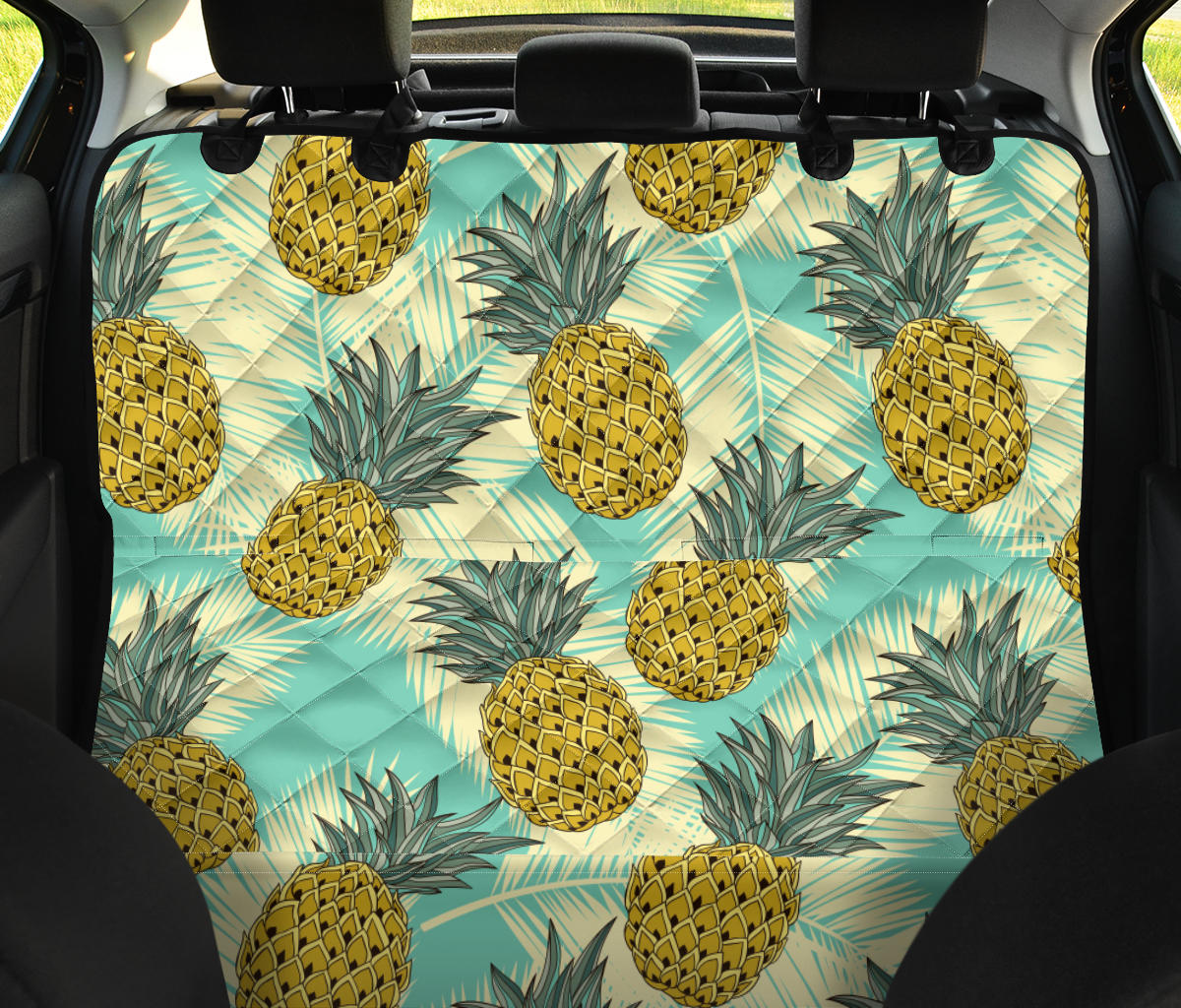 Pineapple Pattern Print Design PP03 Rear Dog  Seat Cover