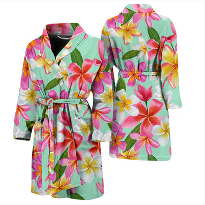 Plumeria Pattern Print Design PM014 Men Bathrobe
