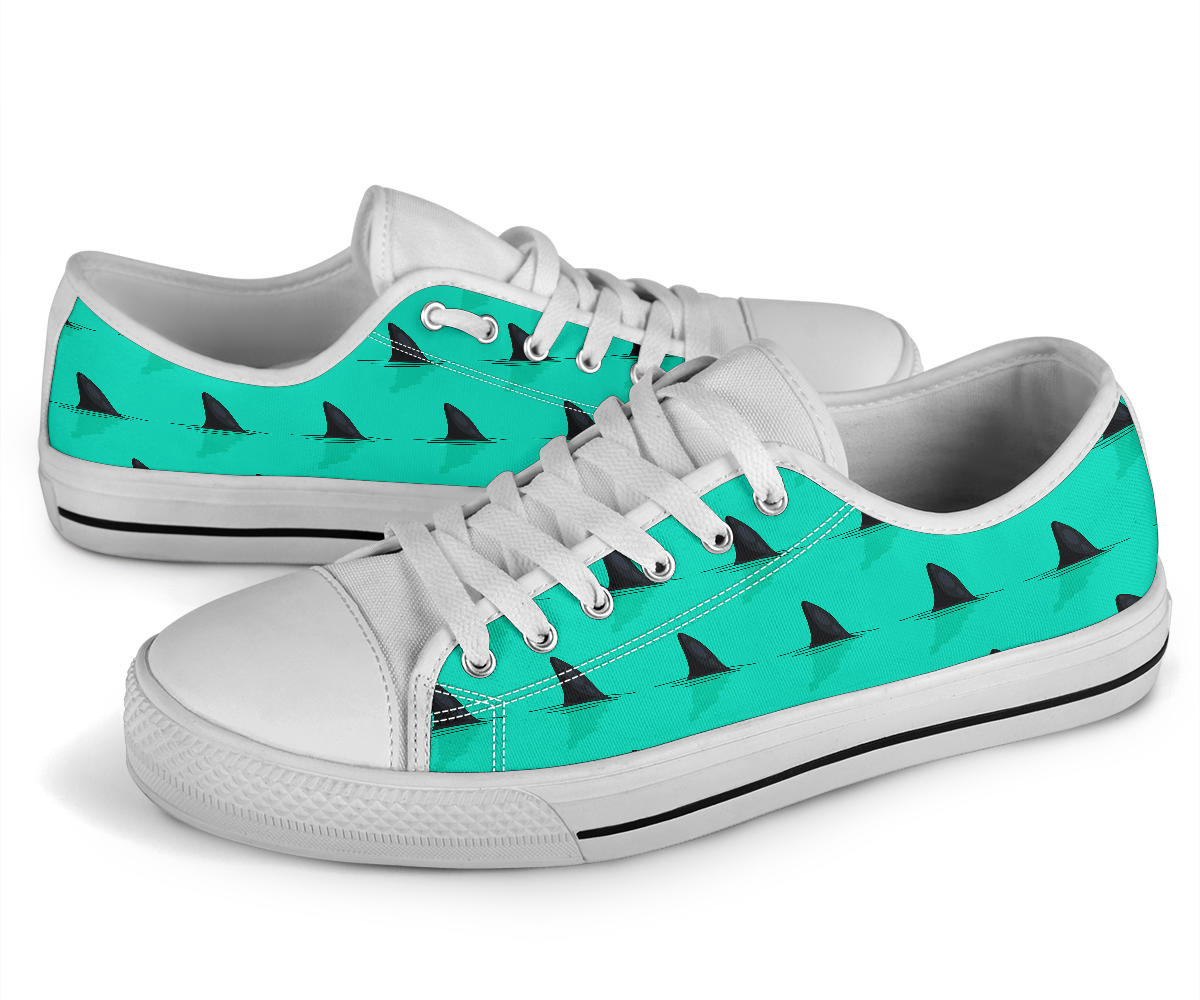 Shark Fin Pattern White Bottom Low Top Shoes