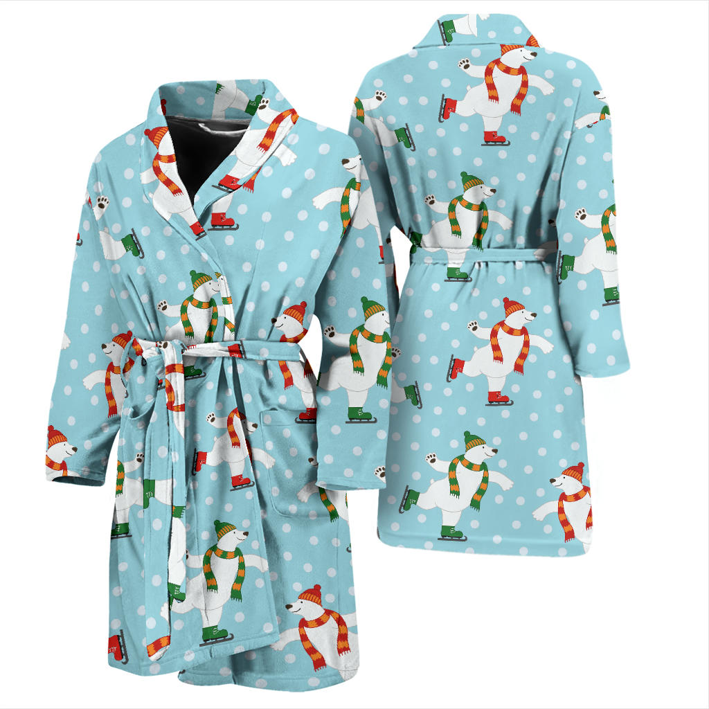 Polar Bear Pattern Print Design PB07 Men Bathrobe