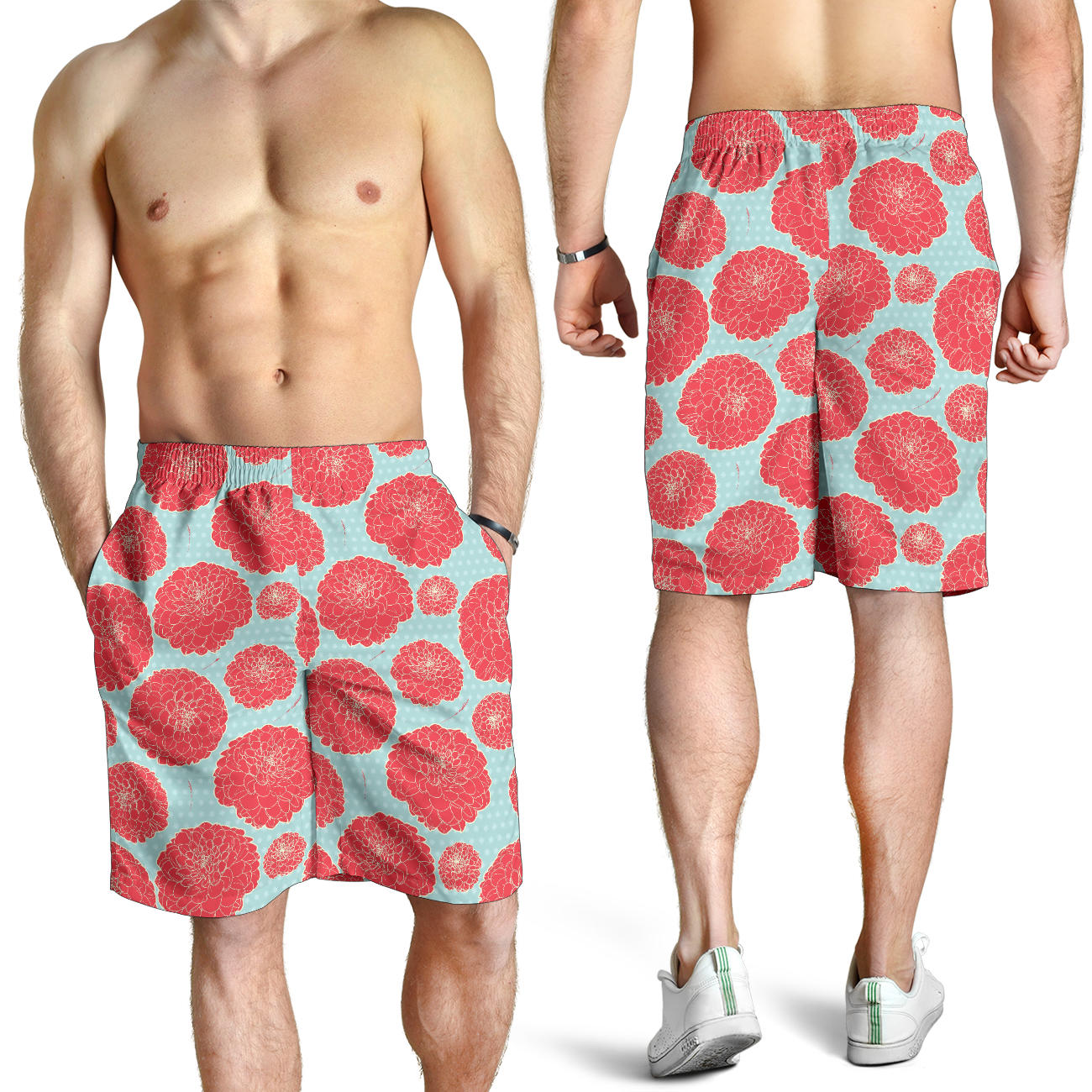 Marigold Pattern Print Design MR03 Mens Shorts
