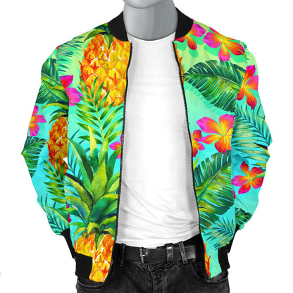 Pineapple Pattern Print Design PP010 Men Bomber Jacket