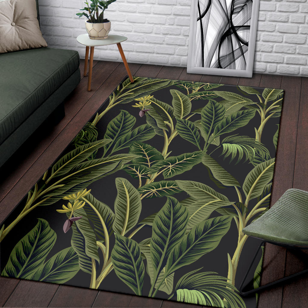 Banana Leaf Pattern Print Design BL04 Area Rugs