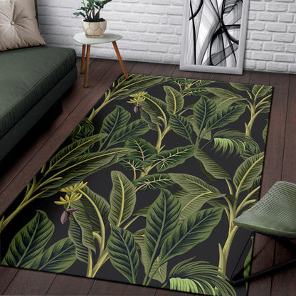 Banana Leaf Pattern Print Design BL04 Area Rugs