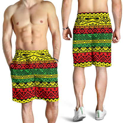 Rastafarian Pattern Print Design A02 Mens Shorts