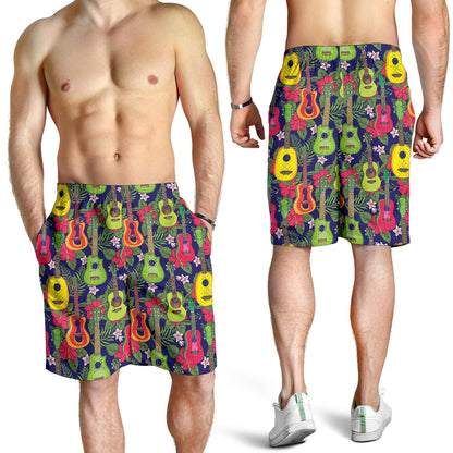 Ukulele Tropical Pattern Print Design 03 Mens Shorts