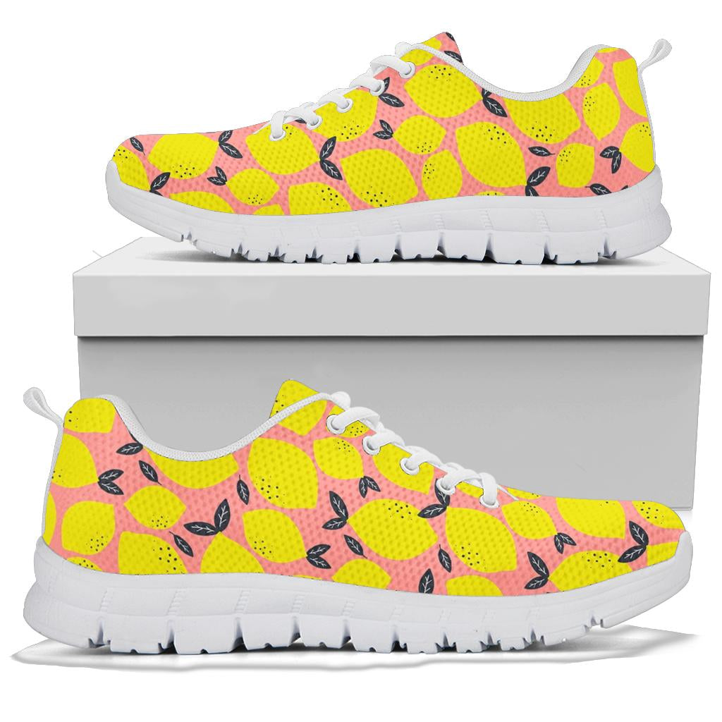 Lemon Pattern Print Design LM03 Sneakers White Bottom Shoes