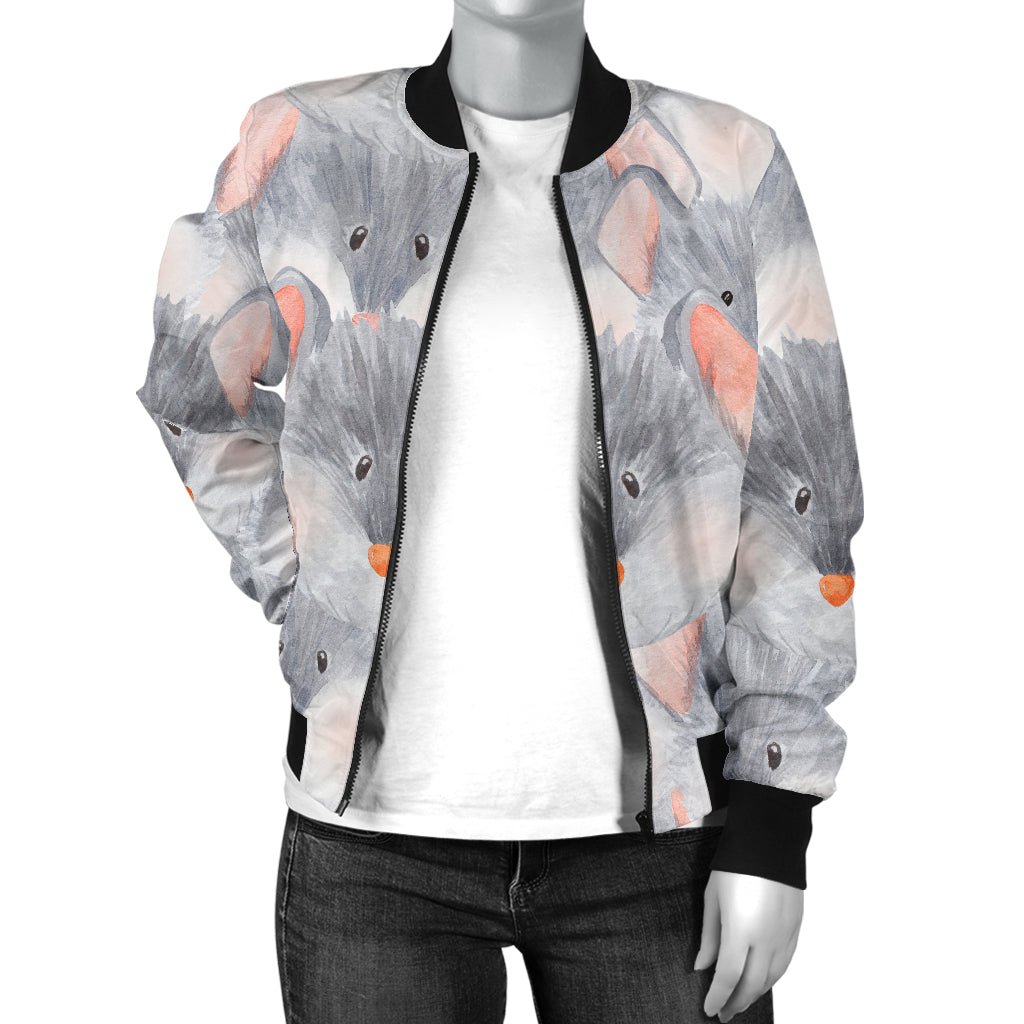Rat Baby Pattern Print Design 02 Women's Bomber Jacket