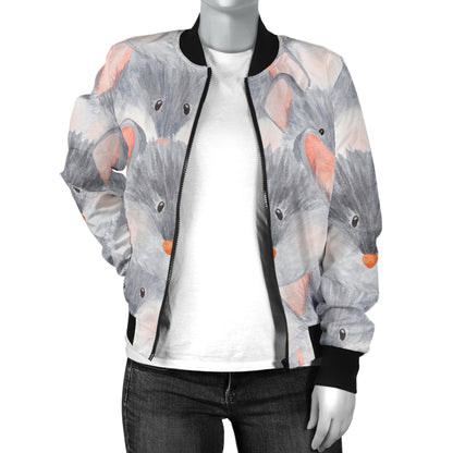 Rat Baby Pattern Print Design 02 Women's Bomber Jacket
