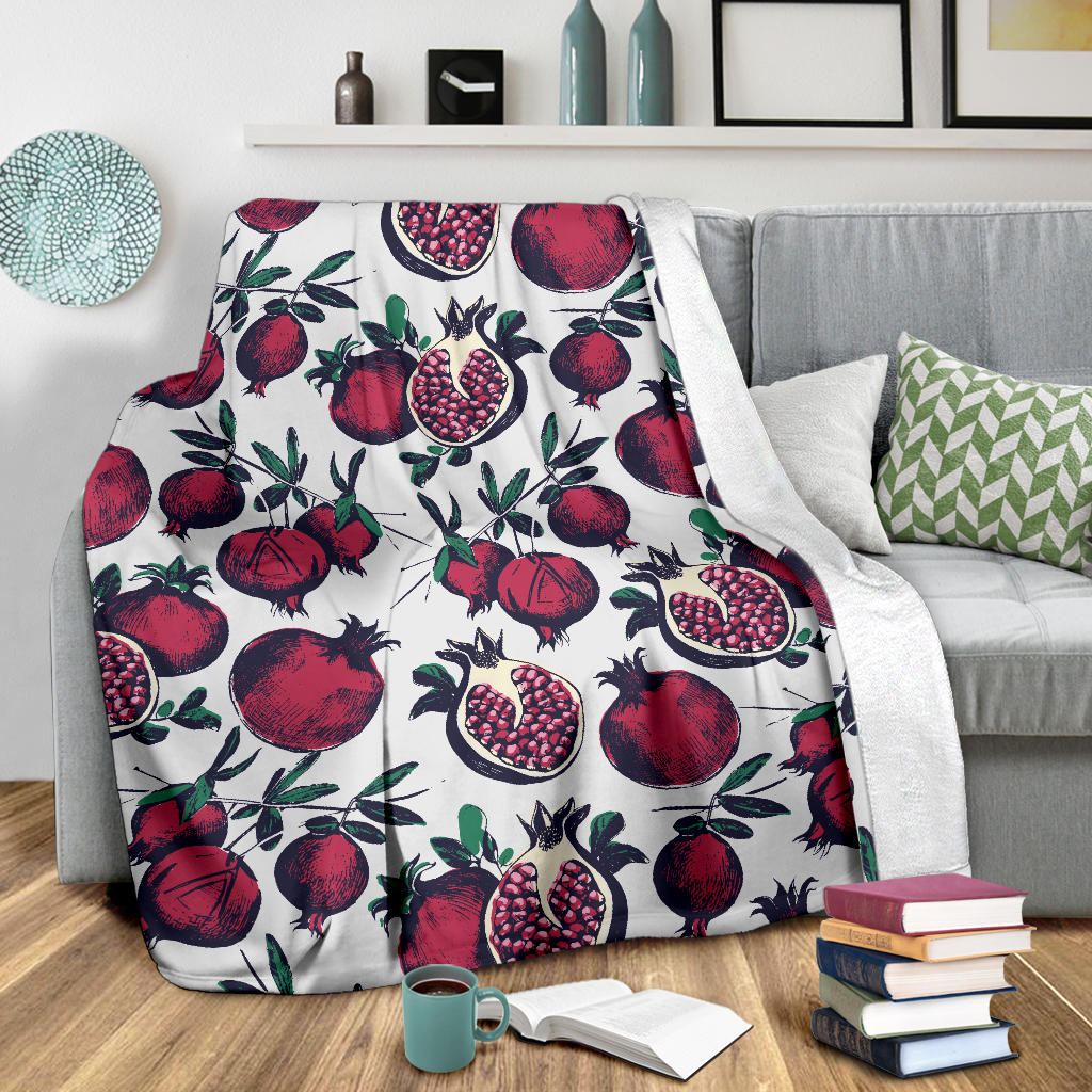 Pomegranate Pattern Print Design PG01 Fleece Blanket