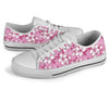 Cherry Blossom Pattern Print Design CB02 White Bottom Low Top Shoes