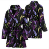 Lavender Pattern Print Design LV07 Women Bathrobe