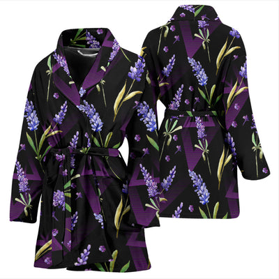 Lavender Pattern Print Design LV07 Women Bathrobe