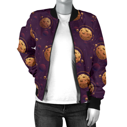 Cookie Pattern Print Design 03 Women's Bomber Jacket