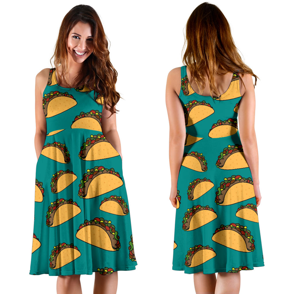 Taco Pattern Print Design TC07 Midi Dress