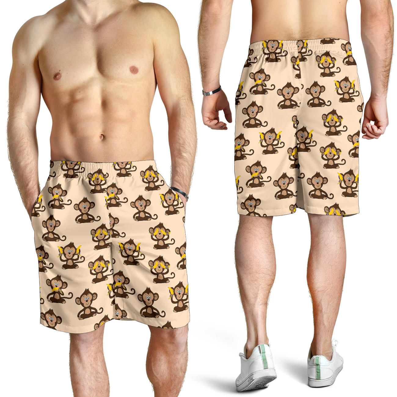 Monkey Pattern Print Design 03 Mens Shorts