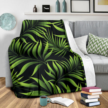 Palm Leaves Pattern Print Design PL07 Fleece Blanket