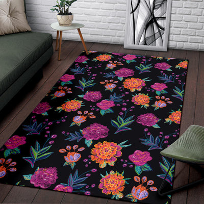 Marigold Pattern Print Design MR02 Area Rugs