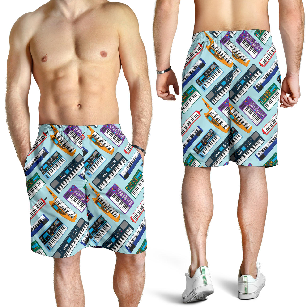 Synthesizer Pattern Print Design 02 Mens Shorts