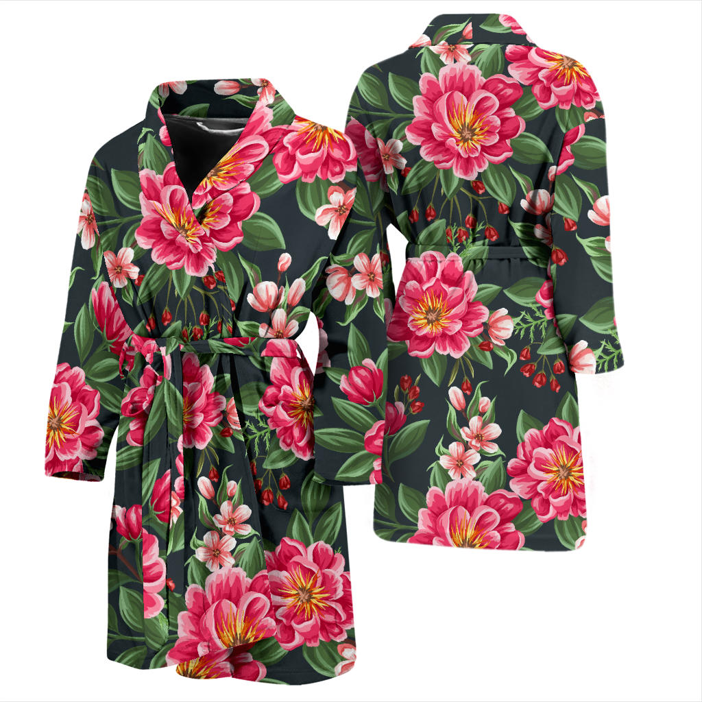Summer Floral Pattern Print Design SF06 Men Bathrobe
