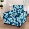 Blue Hibiscus Pattern Print Design HB011 Armchair Slipcover