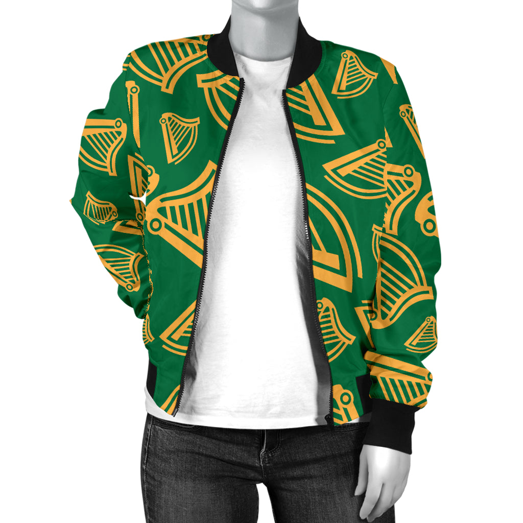 Harp Pattern Print Design 03 Women's Bomber Jacket