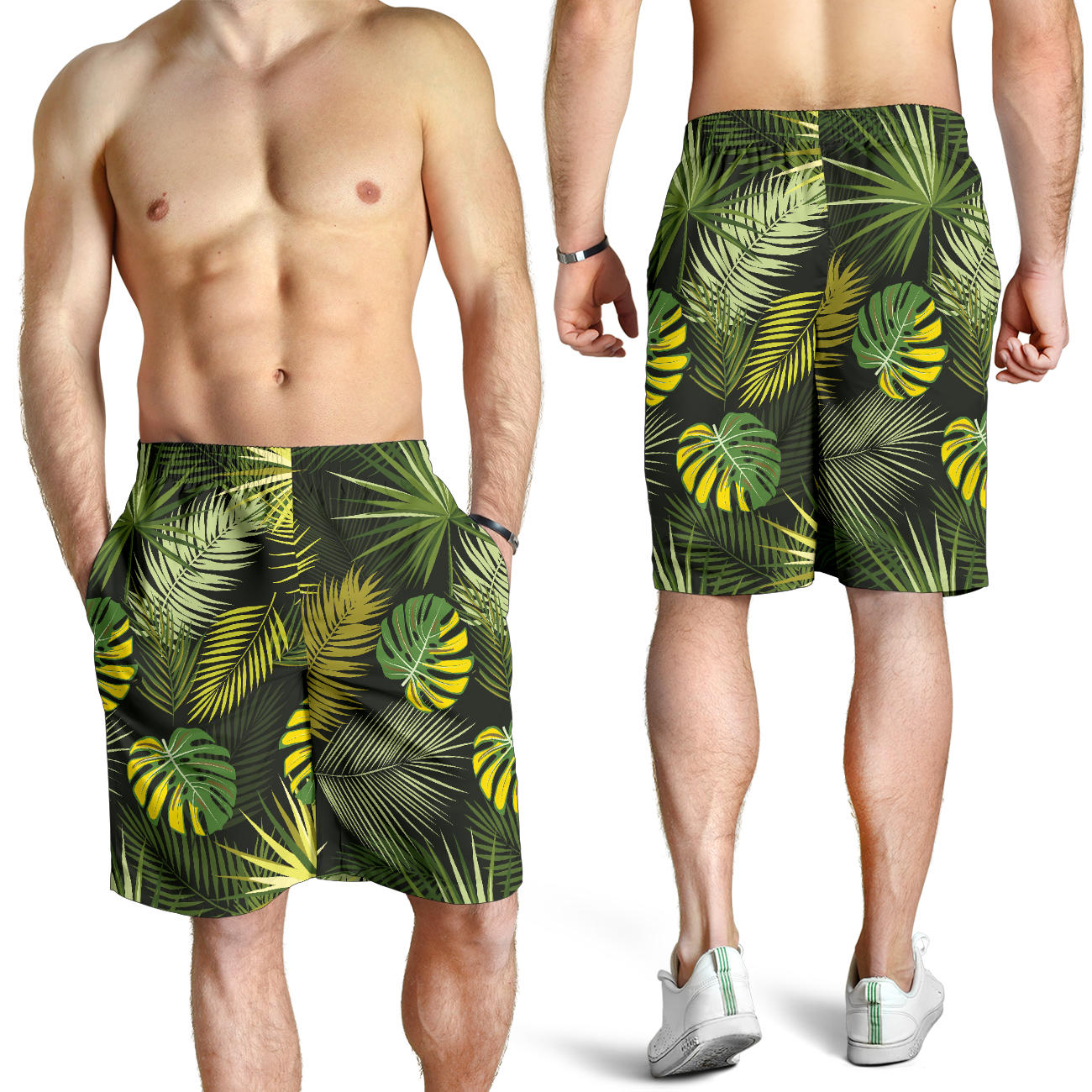 Palm Leaf Pattern Print Design A05 Mens Shorts