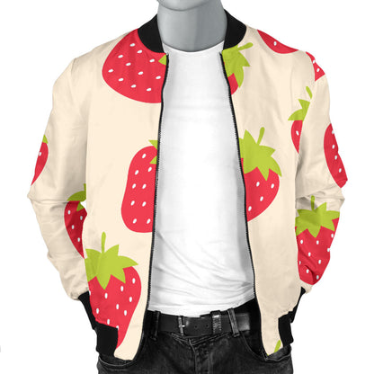 Strawberry Pattern Print Design SB02 Men Bomber Jacket