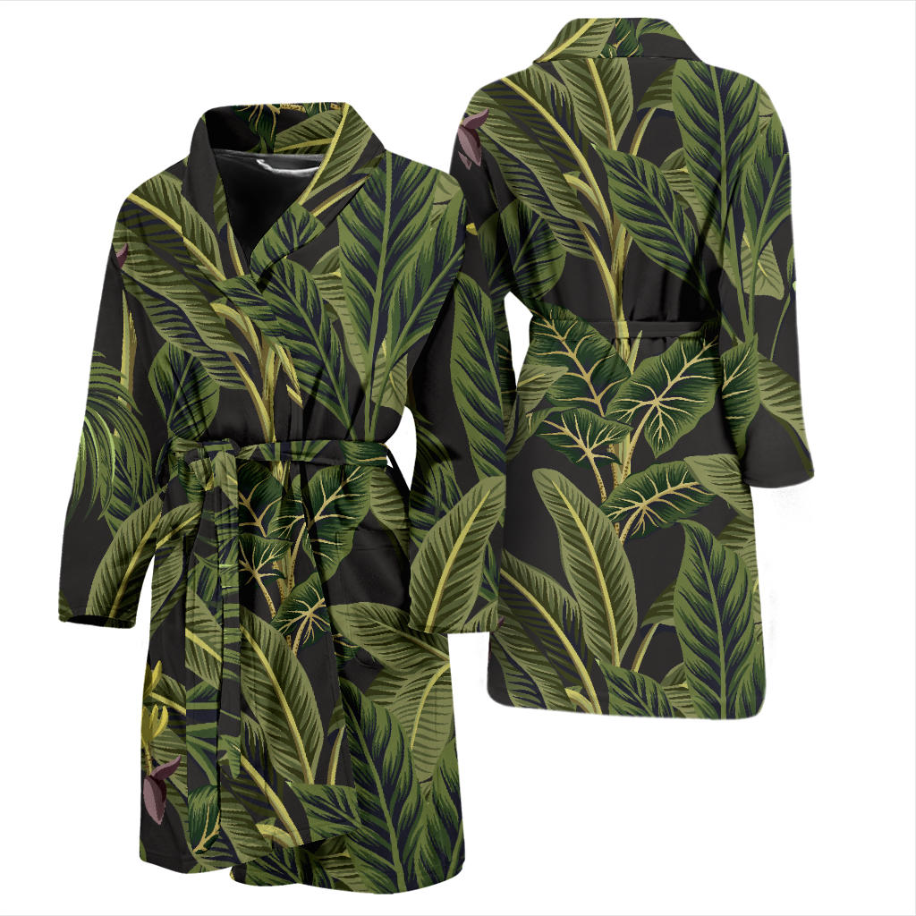 Banana Leaf Pattern Print Design BL04 Men Bathrobe