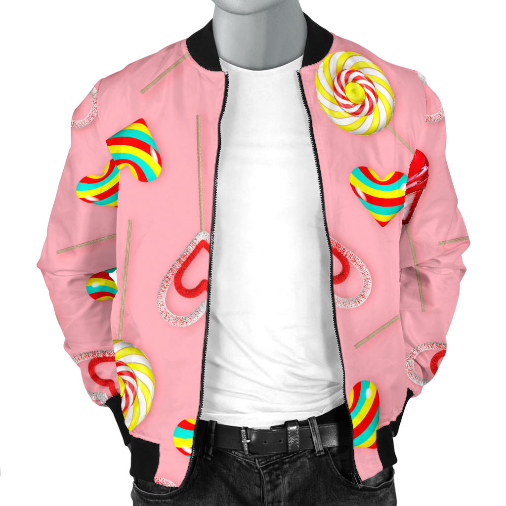 Lollipop Pattern Print Design LL05 Men Bomber Jacket