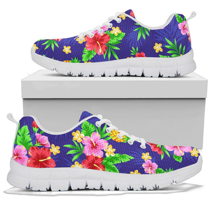 Hawaiian Themed Pattern Print Design H05 Sneakers White Bottom Shoes