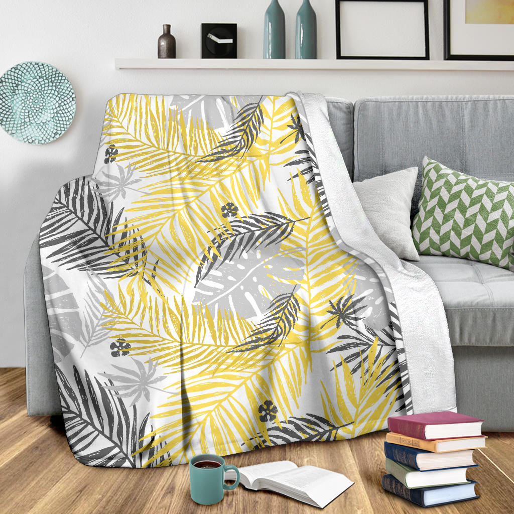 Palm Leaves Pattern Print Design PL012 Fleece Blanket
