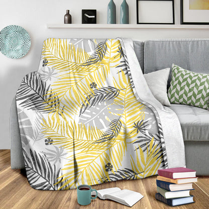 Palm Leaves Pattern Print Design PL012 Fleece Blanket