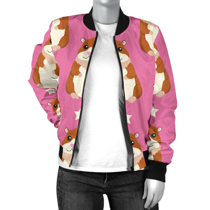 Hamster Cute Pattern Print Design 02 Women's Bomber Jacket