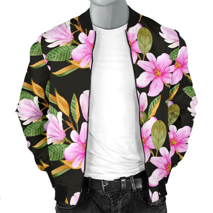 Magnolia Pattern Print Design MAG08 Men Bomber Jacket