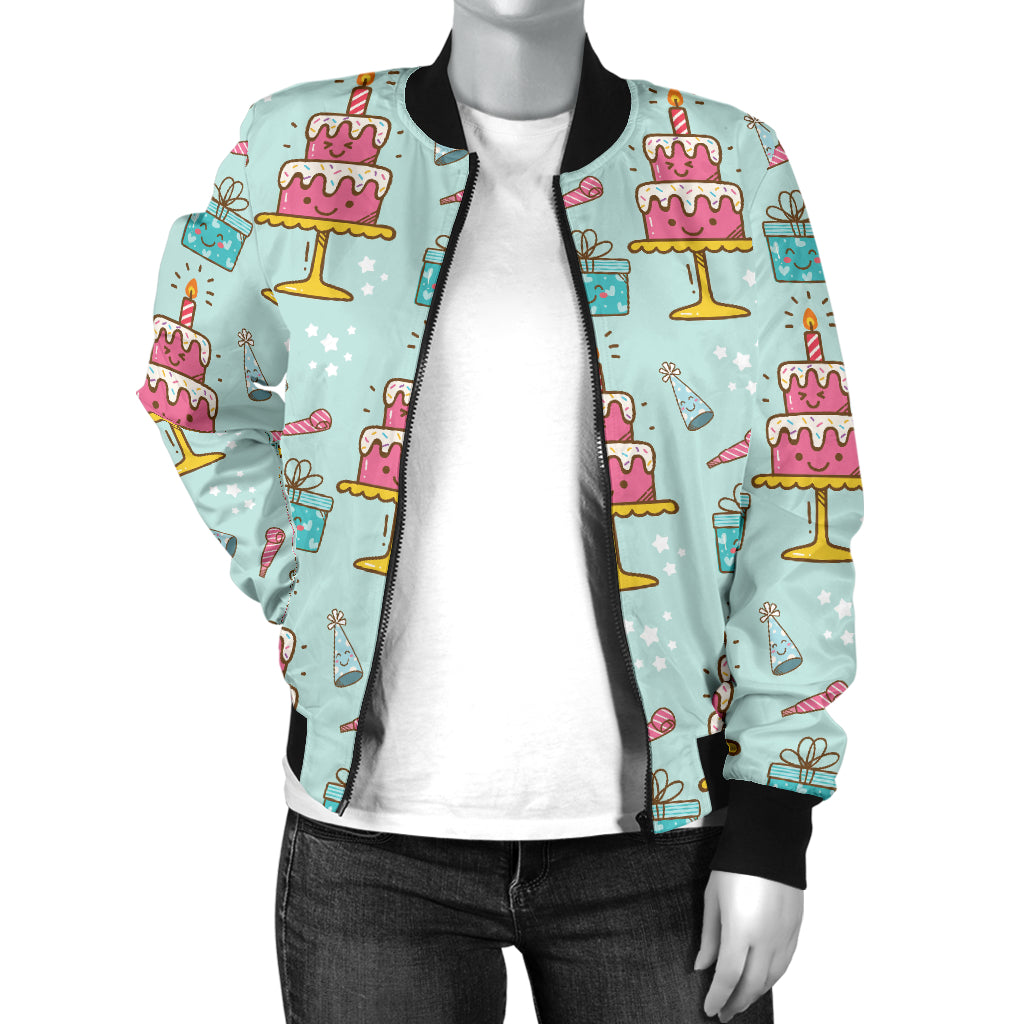Cake Pattern Print Design 06 Women's Bomber Jacket