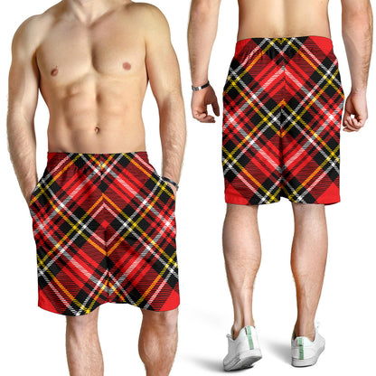 Plaid Red Pattern Print Design A03 Mens Shorts