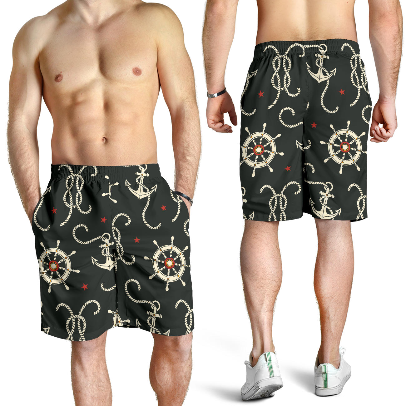 Nautical Anchor Pattern Mens Shorts