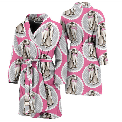 Rabbit Pattern Print Design RB019 Men Bathrobe
